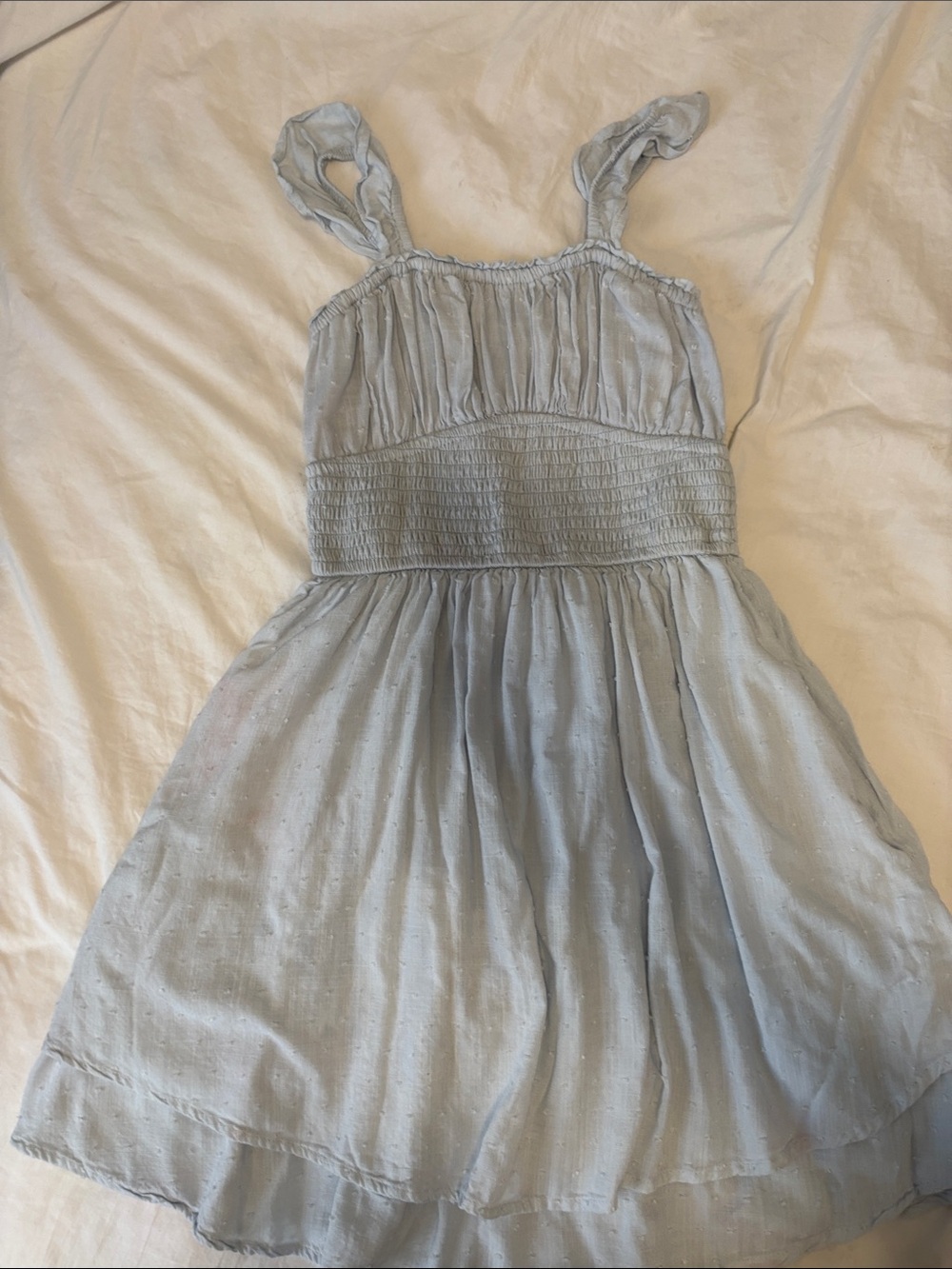 Hollister Light Blue Gathered Mini Dress